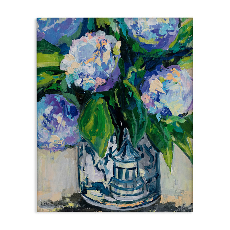 «China Hydrangeas», conception par Jeanette Vertentes, H 20 po x l 16 po