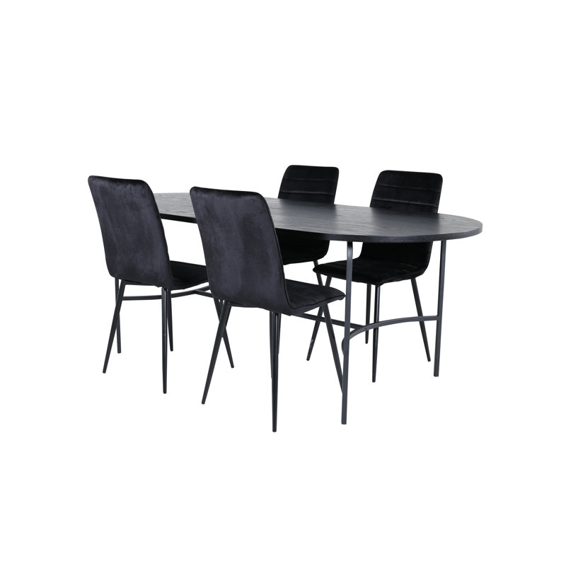 Skate 4 - Person Dining Set, Black