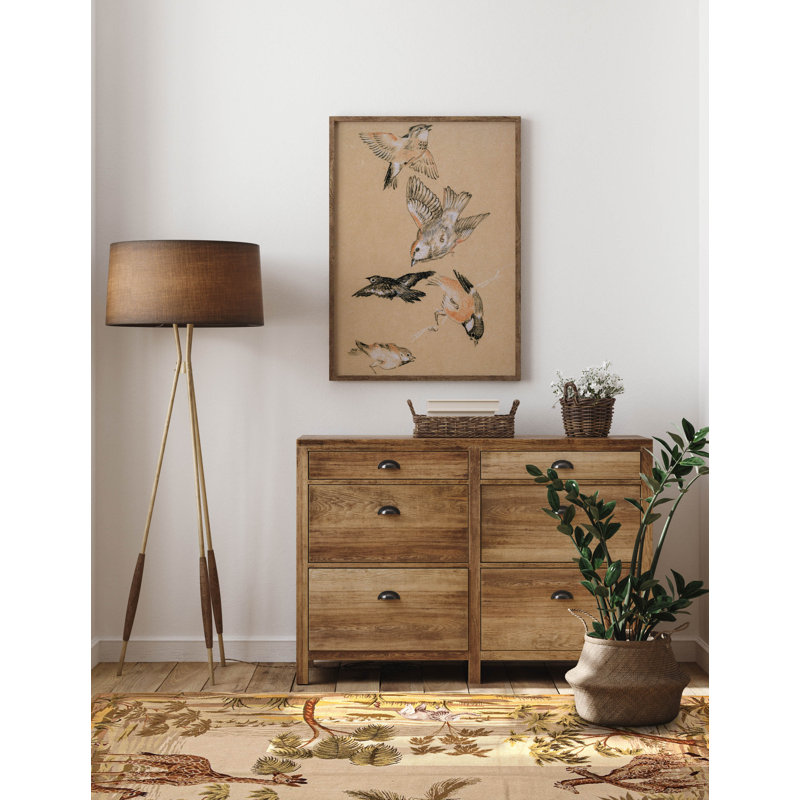 Tapisserie Dynasty kaki kilim 4 pi 10 po x 8 pi 3 po