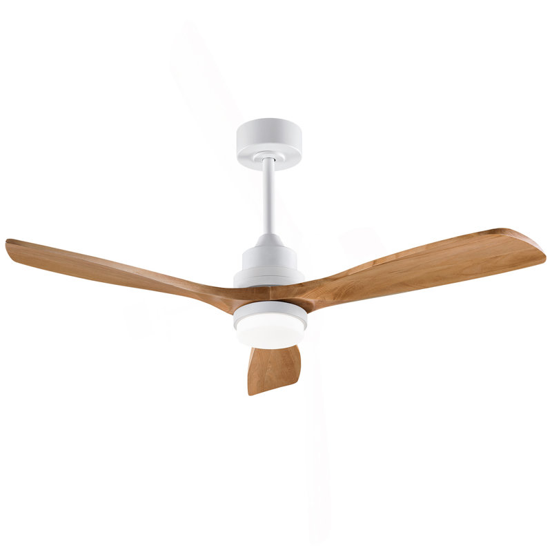 Hot Ventilateur de plafond moderne de 52 pouces avec moteur à courant continu réversible à télécommande 3 pales à intensité variable 3 couleurs