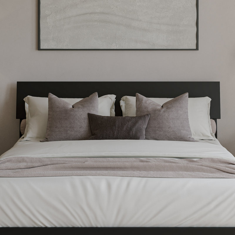  Bradford Wood Adjustable Panel Headboard, Black, Queen