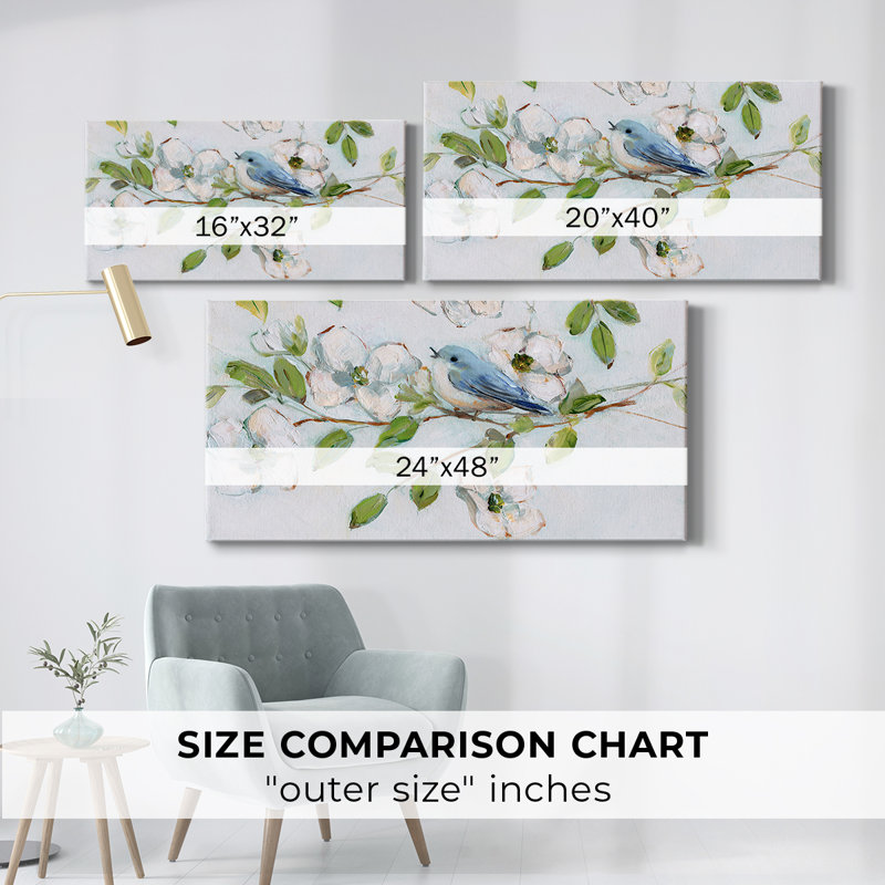 Printemps l'arrivée II - Toile tendue avec châssis - Prêt à accrocher, H 24 po x l 48 po