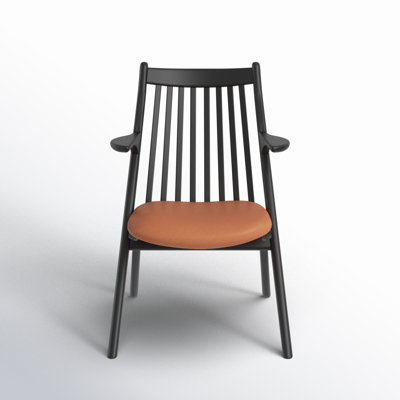 Trier Vegan Leather Spindle Dining Arm Chair