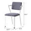 Chaise de bureau rembourrée grise et blanche