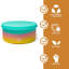 Silipint: Bols à couvercle en silicone de 30 oz: Paquet de 2 Aurora - Incassable, flexible, four à micro-ondes, lave-vaisselle, antidérapant