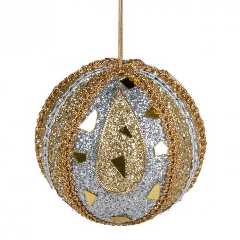 10cm Bauble, Silver and Gold