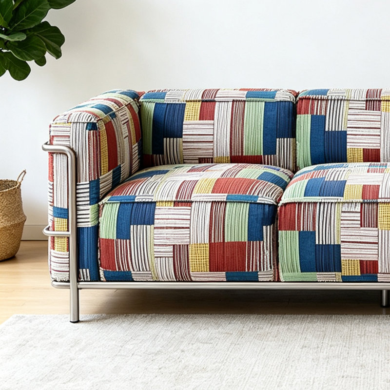 Canapé multicolore simple, tendance et créatif, L 86,61 po