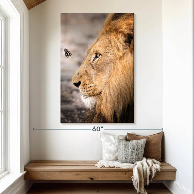 Brampt le lion et le papillon, H 51 po x l 34 po