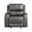 Ensemble de canapé gris 3 pièces Fauteuil inclinable à mouvement inclinable et moelleux