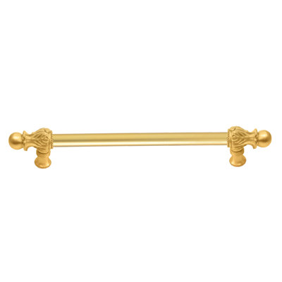 Acanthus 18 inches c.c. with 5/8 smooth center long pull Romanesque style in Gilded Mercury