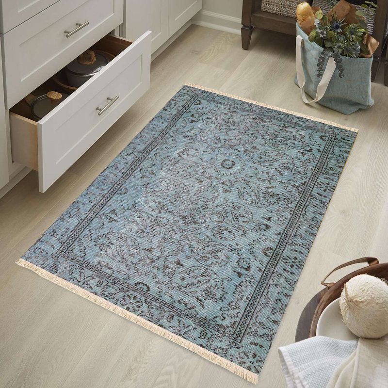 Tapis bleu azur