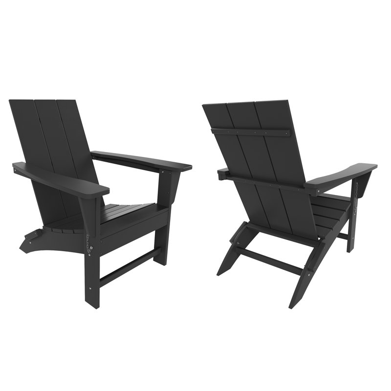 Joubert Foldable Outdoor Adirondack Set, Gray