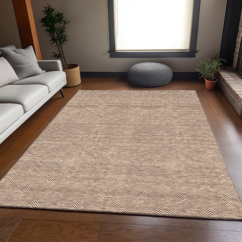 Premium Machine Washable Prisco Paprika Rug, Rectangle 2'6" x 3'10"