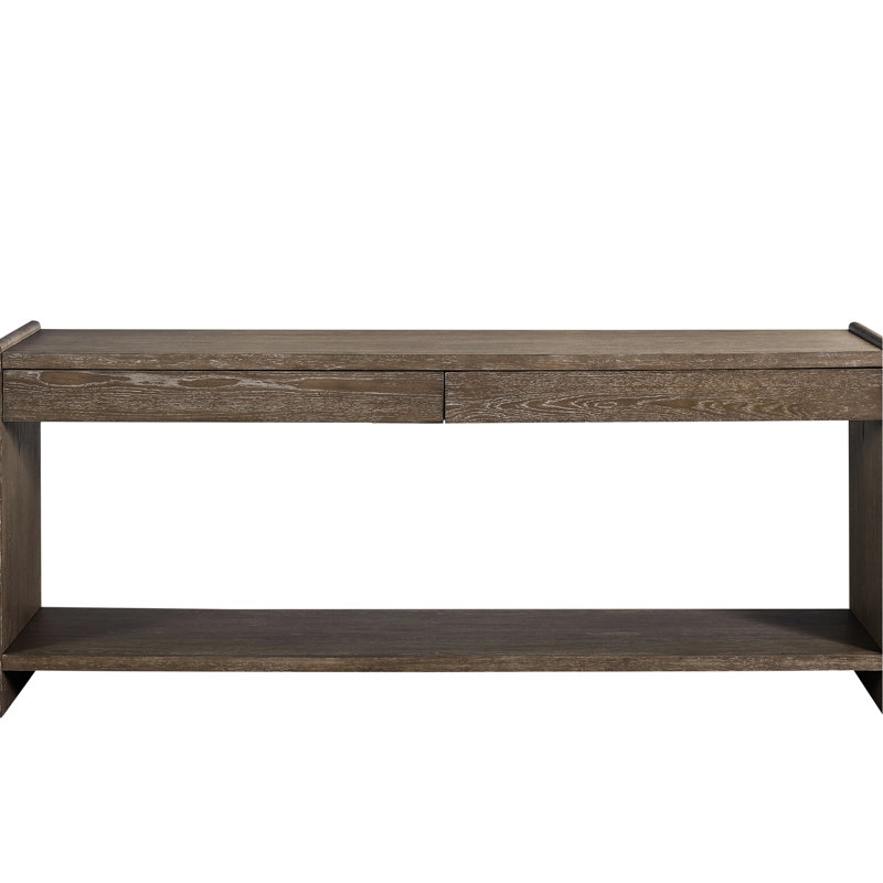 Table de 72 pouces de large avec 2 tiroirs dissimulés, bois massif brun +, fonction de fermeture en douceur, idéale pour ranger les clés et le courrier, finition grain de bois rustique bicolore, bois + matériau, mécanismes, minimaliste