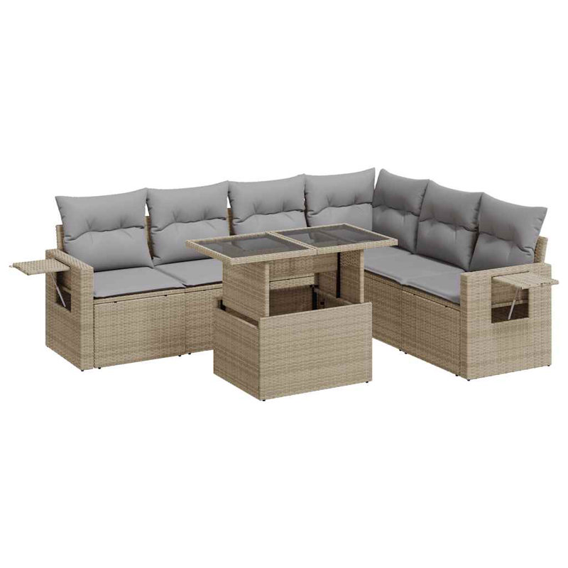  Ensemble de canapé de jardin beige, gris clair