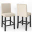 Hort 25" H Mid-century Modern Fabric Upholstered Solid Wood Counter Stool with Low Back-456962521
