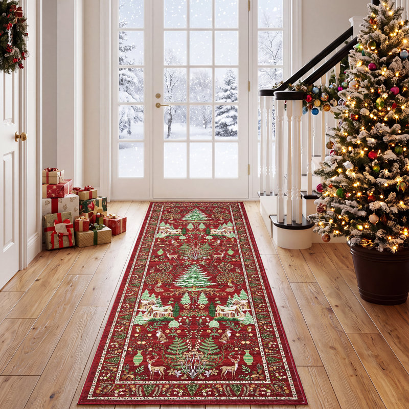 Rectangle Animal Print Washable Area Rug, 60*180cm