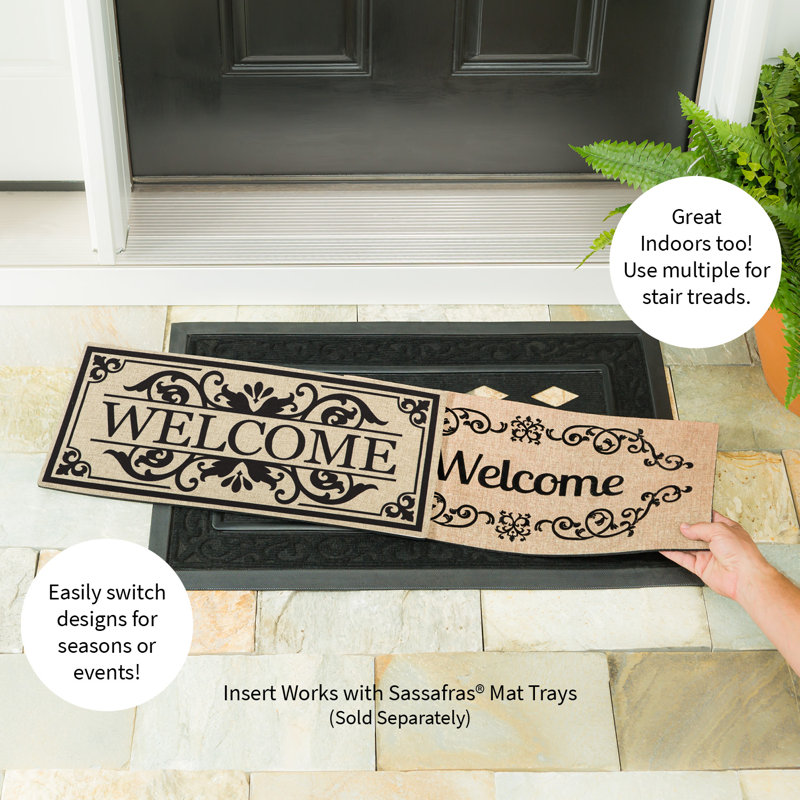 Tapis de porte antidérapant Welcome Cambridge Welcome Burlap Sassafras
