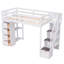 Lit mezzanine simple avec tiroirs et tiroirs de rangement, lit mezzanine en bois avec tablettes - blanc