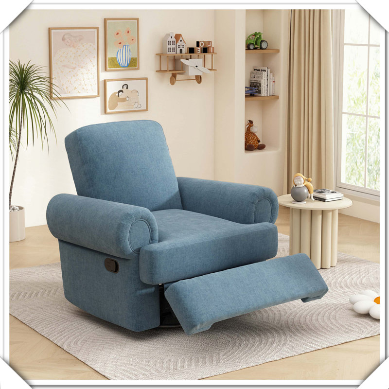 Fauteuil à bascule manuel pivotant inclinable à dossier réglable Salon Chambre à coucher Chambre de bébé fonctionnelle Confortable Élégant