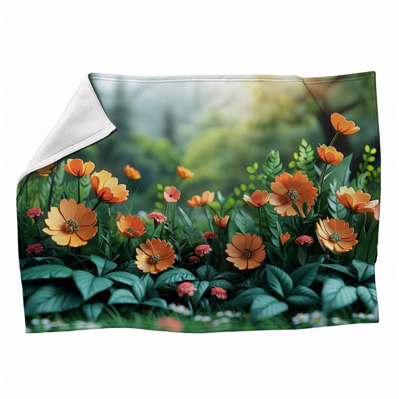 Jeté polaire Wildflowers - Couvertures douces et chaudes Nature - Jeté pour canapé, lit et chaises, L 80 po x l 60 po