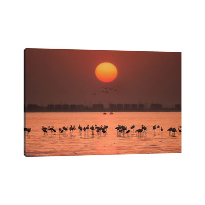 Remarkable Sunset 1 Piece Wrapped Canvas Wall Art