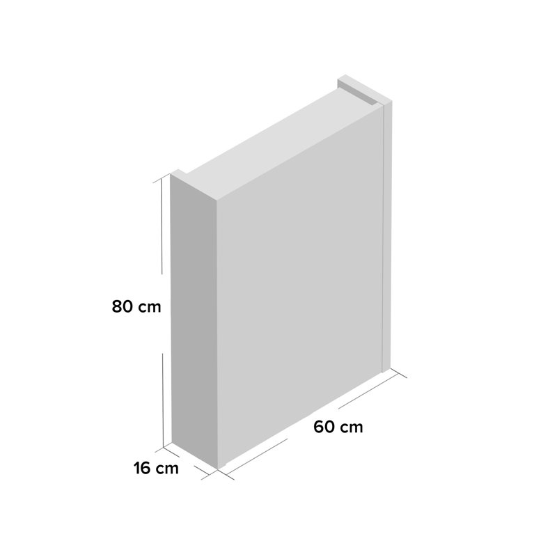 Walker 31.49606299mm W 800mm H Surface Framed Medicine Cabinet Mirror 3 Fixed, Grey Ash