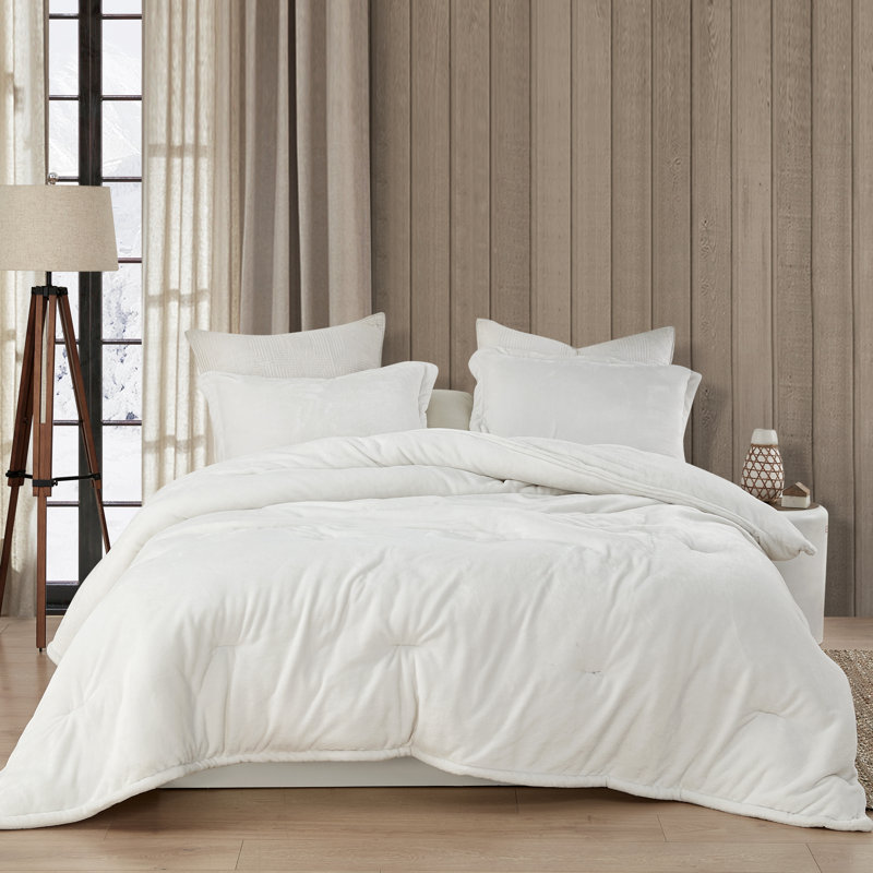 Wait Oh What Coma Inducer Microvelvet Oversized Comforter Set, King Comforter + 2 Shams, White