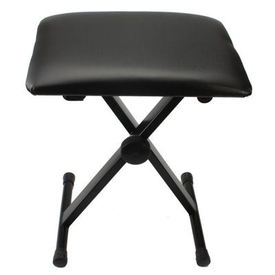 Adjustable Folding Piano Keyboard Bench Leather Padded Stool X Seat Chair Foldable Desk For Home Stage Blackinstrument Accessories