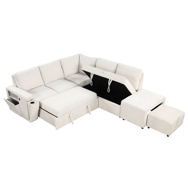 L-shaped With Hidden Storage And Chargers, Suiting Multiple Room Types Elegant Modular Inputs, For Different Living Spaces
