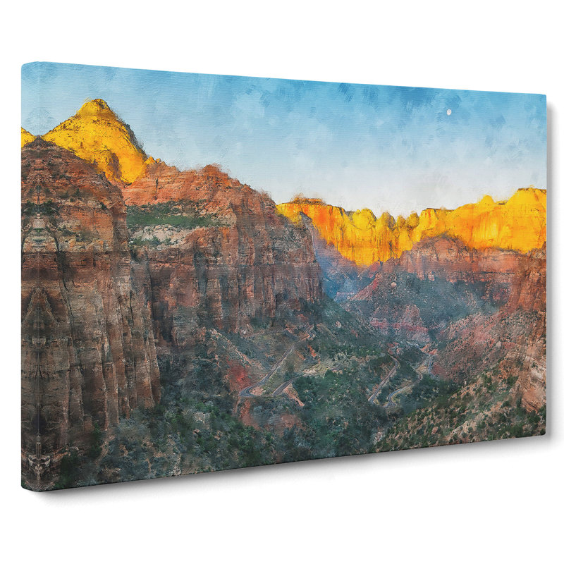 Moon Over The Canyon - Wrapped Canvas, 50cm H x 76cm W x 3cm D