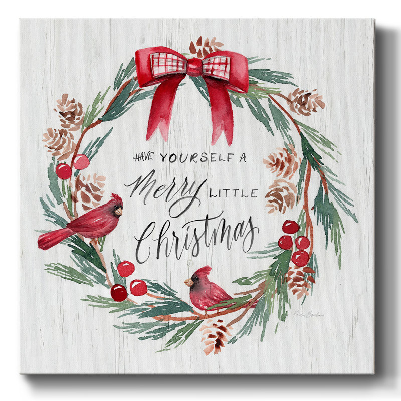 «Merry Little Wreath», reproduction sur toile tendue, H 10 po x l 10 po x P 1,5 po