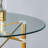 Elegant Transparent Round Glass Table -36 Inch Diameter Transparent Round Tempered Glass With Golden Metal Legs. Telescopic Metal Legs,Transparent Circular Glass Tabletop, Suction Cup Connection.