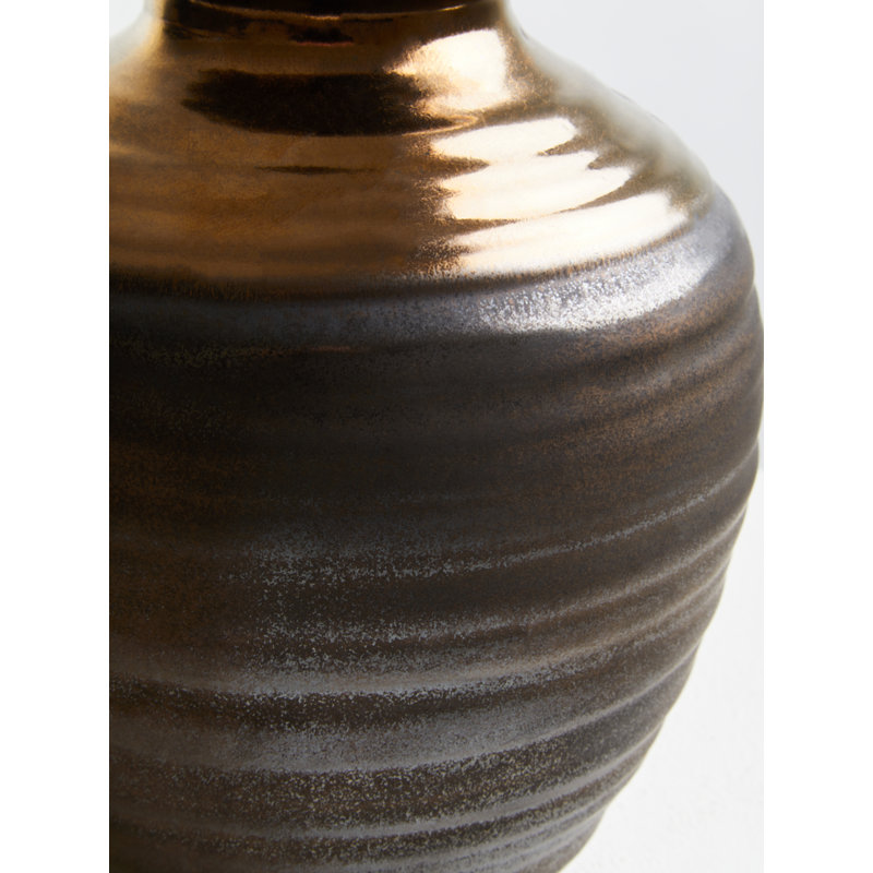 Szeto Ceramic Table Vase, 20cm H x 17cm W x 17cm D, Copper