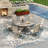 Aluminum Patio Dining Set with 53" Aluminum Round Dining Table and 6 PVC-Coated Polyester Swivel Chairs-107174499