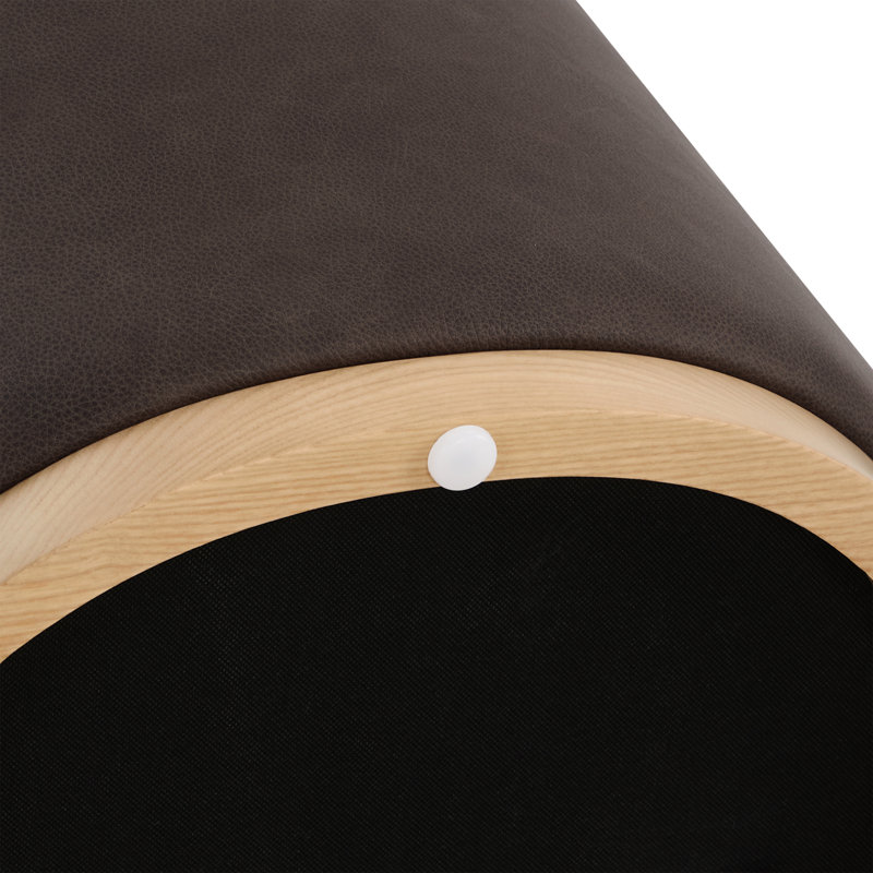 Fauteuil Isla couleur chocolat avec repose-pieds, Chocolat