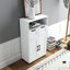 Armoire de rangement à double porte Farmhouse avec tablettes réglables pour le salon