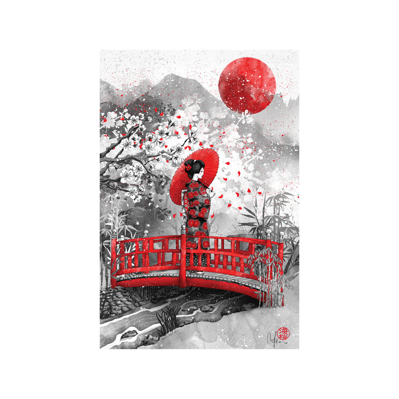 Higasa by Marine Loup - Wrapped Canvas Painting, 66.04 cm H x 45.72 cm W x 1.91 cm D