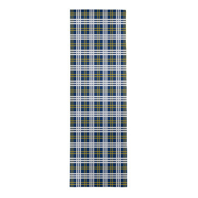 Tapis à carreaux bleu