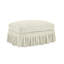Repose-pieds en chenille beige et blanc-1965340969