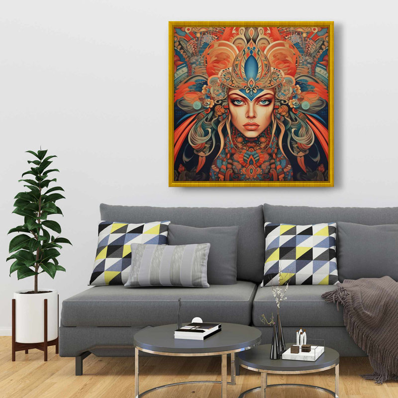 Ancienne déesse, art figuratif encadré sur toile