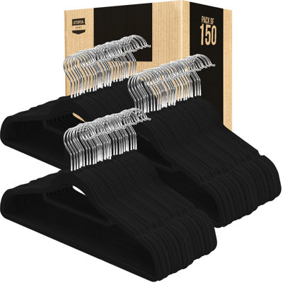 Cintre standard en velours antidérapant pour costume / manteau (ensemble de 150)