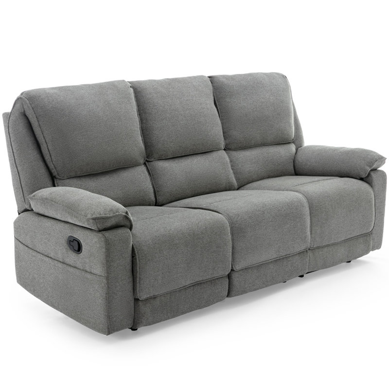 Sydney Latch Recliner 3 Seater Sofa, Grey