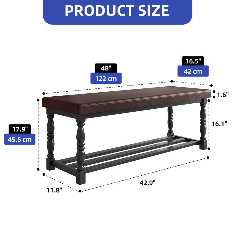 Stylish Roman Leg Shoe Rack Bench With Comfortable Seating And Shelves, Black
