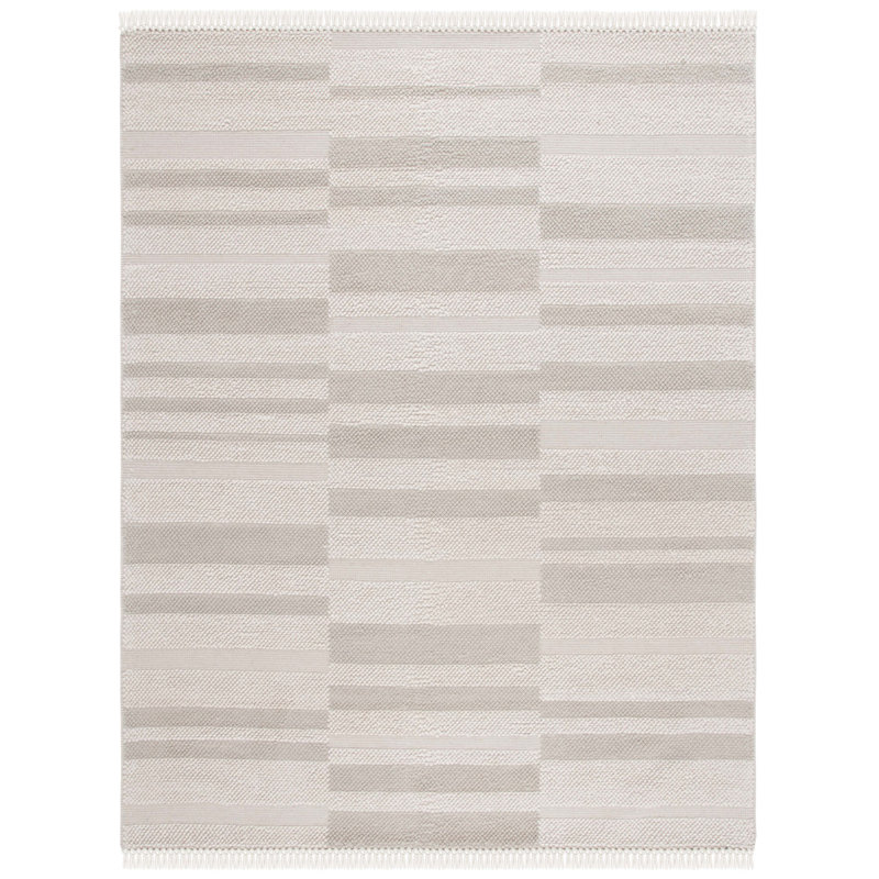 Charvik Machine Made Area Rug in Ivory/Gray, Rectangle 8' x 10'