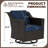 2-Piece PE Wicker Outdoor Lounge Swivel Chair with 4" Thick Blue Cushions-570767147