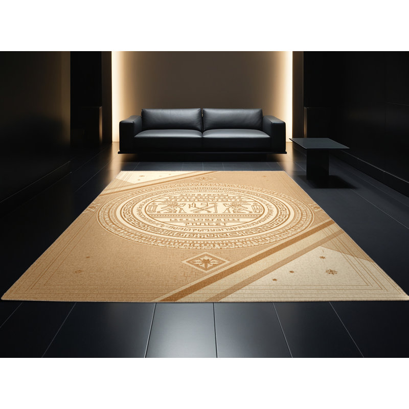 Tapis oriental doux et moelleux de style oriental Dylan classique en brun et beige, 4 x 6