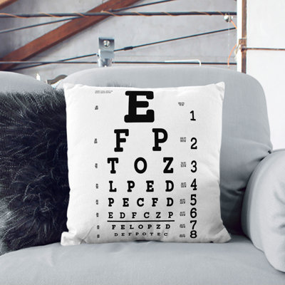 Eye Test Chart Typography Scatter Cushion
