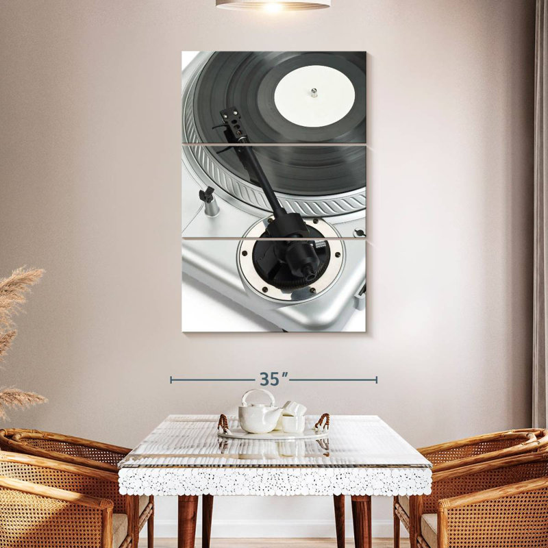 Tourne-disque argent Abarca, H 57 po x l 36 po