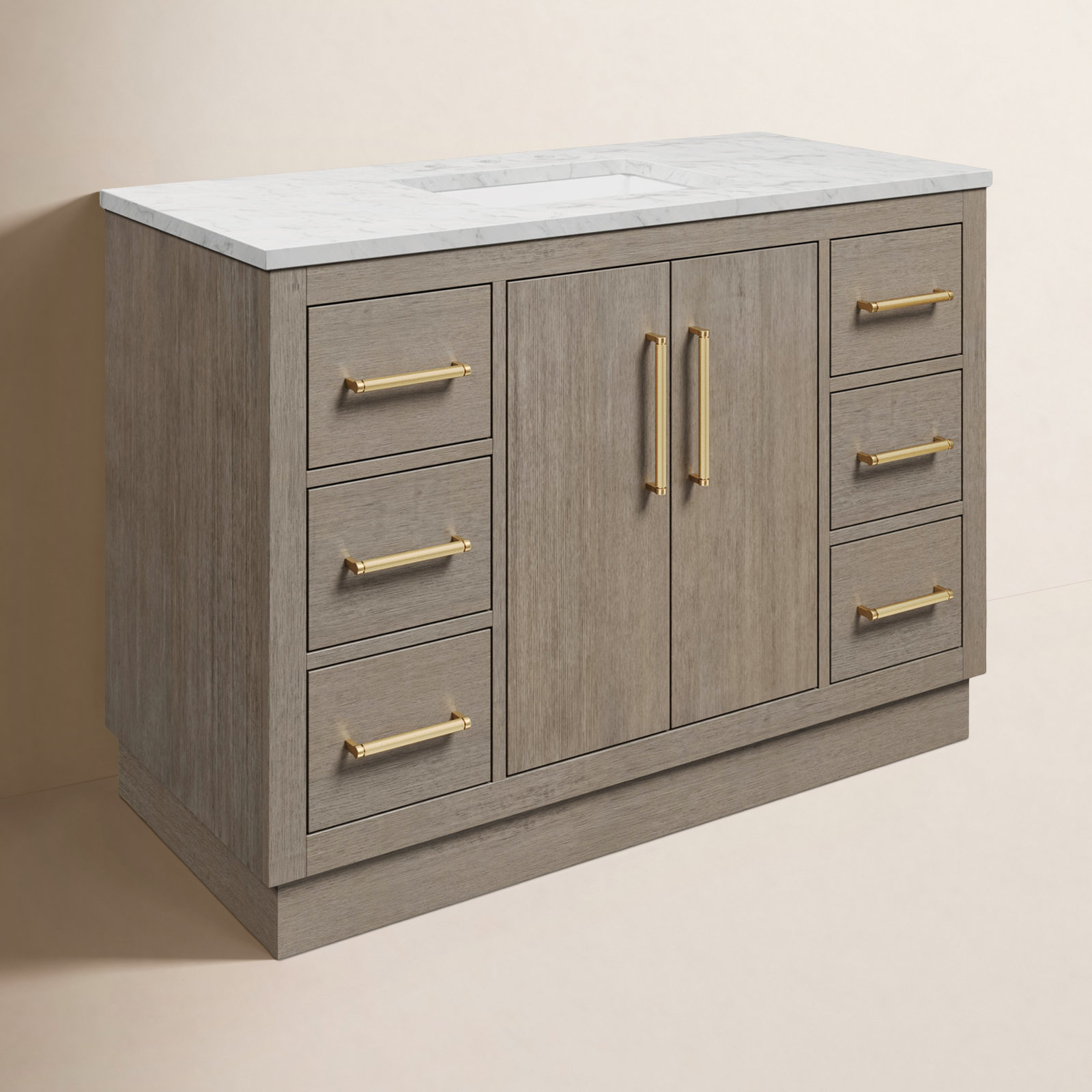 Kamila 48'' Single Bathroom Vanity, Satin Gold